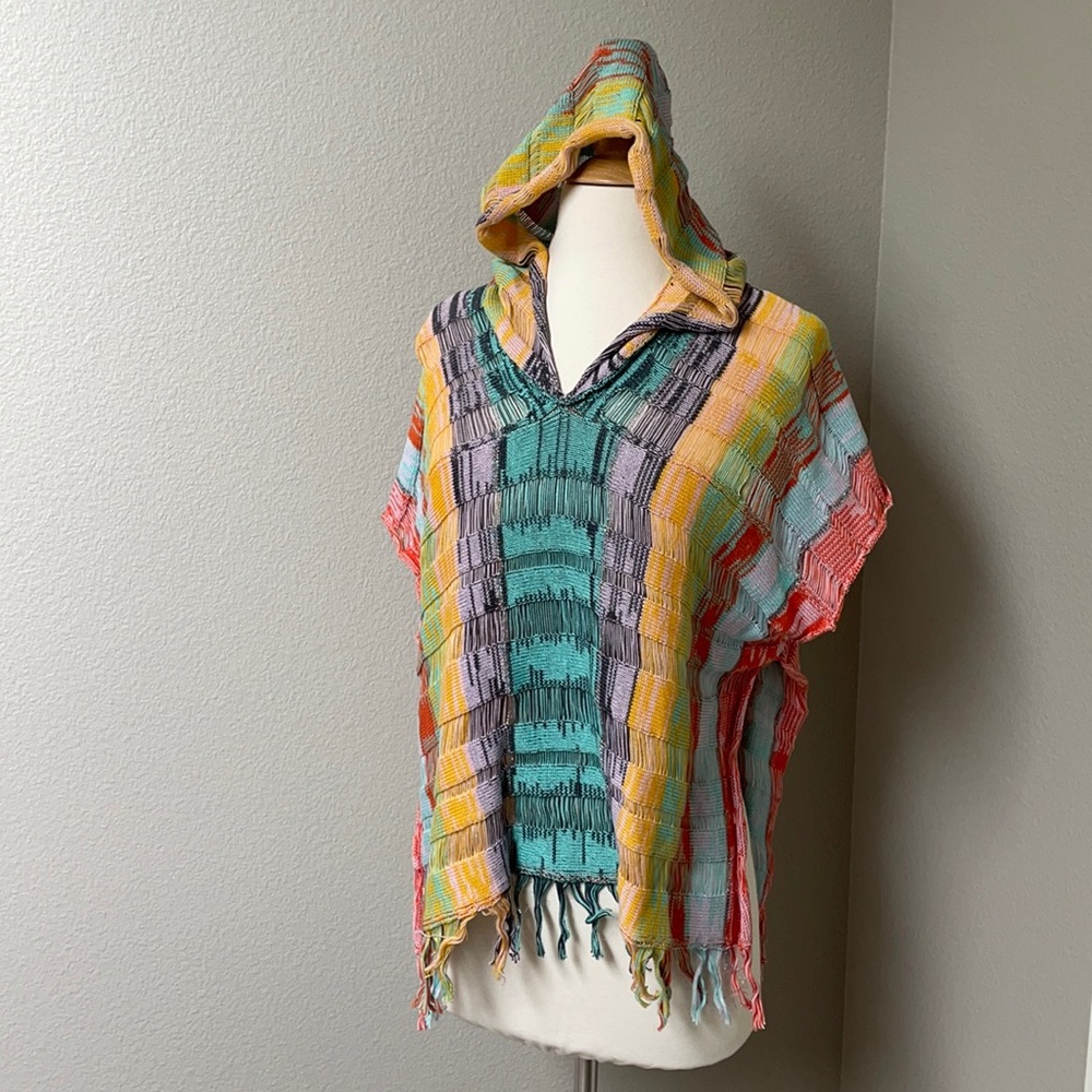 Anthropologie Sparrow knit beach poncho pullover summer sweater xs NWT